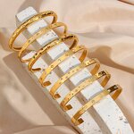 Zircon Cuff Bangle - 18K Gold Plated Adjustable Star Women Jewelry