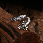 Gothic Cross Couple Rings - 925 Sterling Silver Punk Adjustable Jewelry