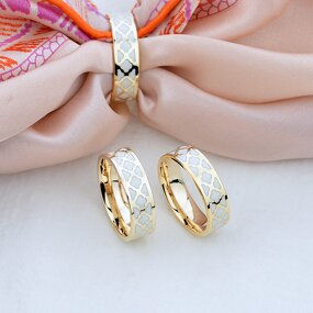 Enamel Scarf Buckle - Custom Stainless Steel Women Wedding Gift Ring