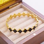 Clover Bangle Bracelet - High Quality Stainless Steel Gold Plated Jewelry