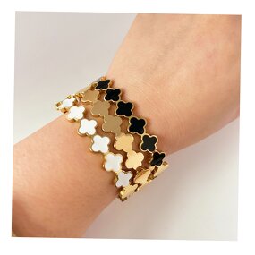 Clover Bangle Bracelet - High Quality Stainless Steel Gold Plated Jewelry