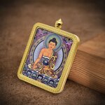 Tibetan Thangka Amulet - Unisex Buddhist Oriental Elegant Pendant