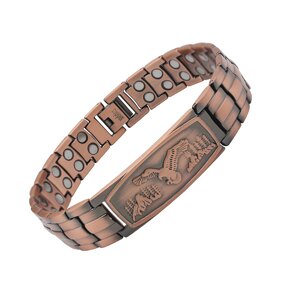 Red Copper Magnetic Bracelet - Vintage Trend Pattern Healthy Men Jewelry