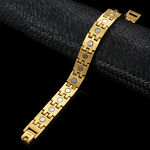18K Gold Plated Magnetic Bracelet - Hot Sell Steel Men Women Fashion Jewelry