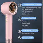 Hair Dryer Manufacturer - Professional Toplifee TS8 1600W High-Speed 3-Speed with Diffuser Nozzle 110,000 RPM IPX5