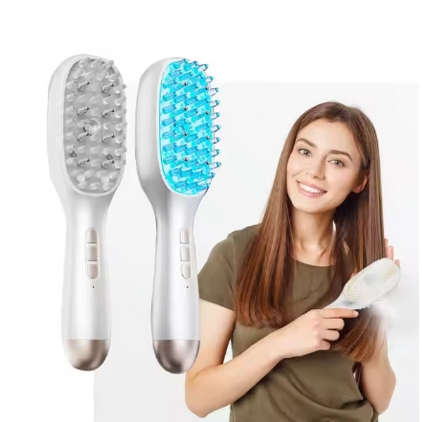 Hair Growth Comb Manufacturer - Electric with LED Red Light EMS+Vibration Anti-Hair Loss Scalp Massage Brush & Oil Applicator