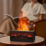 Flame Essential Oil Diffuser Manufacturer - 3D 150ml Fireplace Flame Light Humidifier with Timer 7 Colors LED & Remote