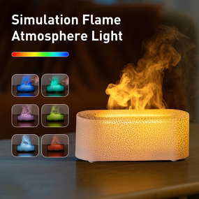 Aroma Diffuser Manufacturer - 7 Colorful Light Simulated Flame USB Mini Air Humidifier Ultrasonic Essential Oil