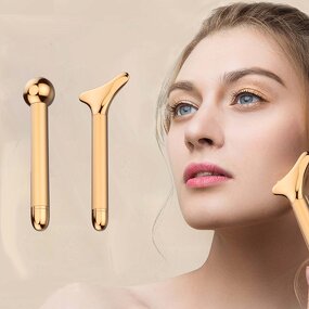 Electric T-shaped Beauty Stick - Hot Gold Face Eye Massage Wholesale Tool