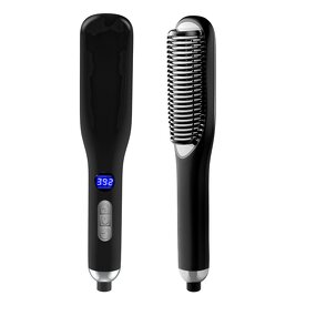 Electric Hair Straightener Brush - 3 Temp Anti-Scald Straightening Tool