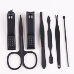 Men Grooming Kit Factory - Low MOQ Black Case 7pcs Nail Clipper Scissors Nipper Set