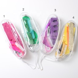 Travel Pedicure Set Manufacturer - High Quality 7pcs Portable Customized Color Set with PVC Bag
