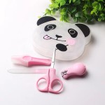 婴儿指甲护理套装源头工厂-4合1安全套装含熊猫形状塑料盒