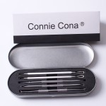 Blackhead Remover Set Manufacturer - Hot Sale All Silver Stainless Steel 5pcs Set with Metal Case