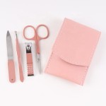 美甲套装生产商-可定制4件黑粉色厂家价格不锈钢工具