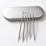 Blackhead Remover Set Manufacturer - Hot Sale All Silver Stainless Steel 5pcs Set with Metal Case