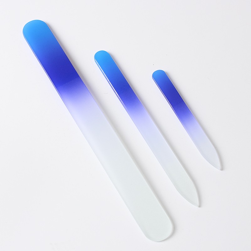 Glass Nail File Set Manufacturer - Hot Sale 3pcs Straight Crystal File Set Double Side Custom Logo