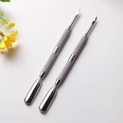 指甲清洁器生产商-专业不锈钢死皮推器2合1工具