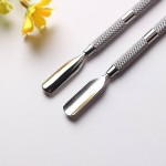 Nail Cleaner Manufacturer - Professional Stainless Steel Cuticle Pusher 2 in 1 Tool