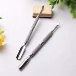 Nail Cleaner Manufacturer - Professional Stainless Steel Cuticle Pusher 2 in 1 Tool