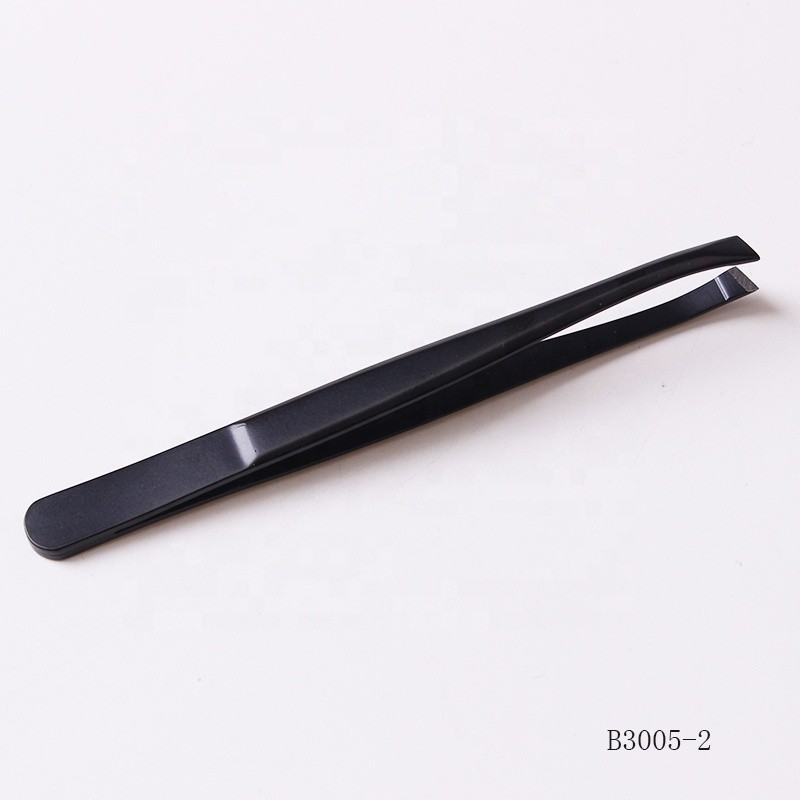 Slanted Tweezers Factory - Black Stainless Steel Tweezers for Eyelash Extension