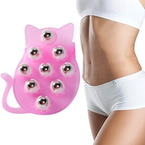 Handheld Body Massage Roller - Custom 9 Ball Anti Cellulite Back Relax Tool