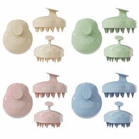 Wheat Straw Scalp Massage Brush - Professional Silicone Hair Growth Tool