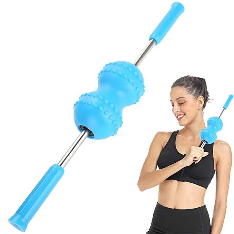 Massage Stick Roller - Hot Sale Double Balls Yoga Gym Muscle Relax Tool