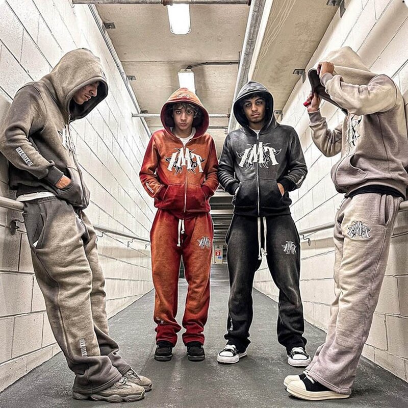 Unisex Tracksuit Set - Winter Casual Custom Print Oversized Sweat Suit