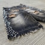 Men's Denim Shorts - Wholesale Rhinestone Decor Plus Size Distressed Jorts