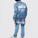 Men's Puffer Jacket - Custom Logo Oversized Satin Padded Outdoor Coat