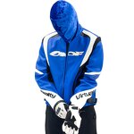 Men's Leather Jacket - Custom Blue Real Leather Quilted Motorcycle Coat