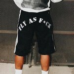 Men's Denim Jorts - Vintage High-Waist Custom Painted Wash Y2K Shorts