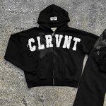 Men's Tracksuit Set - Custom Letter Print Rhinestone Loose Sweat Suit