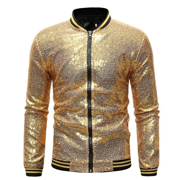 Men's Sequin Jacket - Full Customize Football Mardi Gras Sparkly Outerwear