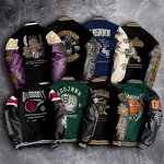 Men's Varsity Jacket - Wholesale Winter Blank Leather Sleeve Streetwear Coat