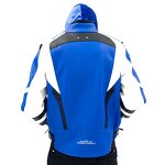 Men's Leather Jacket - Custom Blue Real Leather Quilted Motorcycle Coat