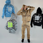 Men's Tracksuit Set - Luxury 400Gsm Organic Cotton Puff Print Sweat Suit