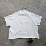 Men's Cropped T-Shirt - Custom Silk Screen Print Y2K White Cotton Tee