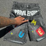 Men's Cargo Jorts - Summer Custom Acid Wash Double Waist Streetwear Shorts