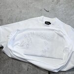 Men's Cropped T-Shirt - Custom Silk Screen Print Y2K White Cotton Tee