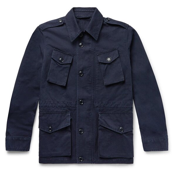 Men's Canvas Jacket - Vintage Japanese Oil Field Winter Navy Work Coat