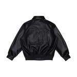Men's Leather Jacket - Custom 90s Motorcycle Letterman Varsity PU Coat