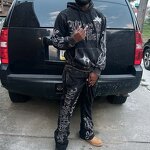 Men's Tracksuit Set - Winter Acid Wash Rhinestone Full Print Sweat Suit