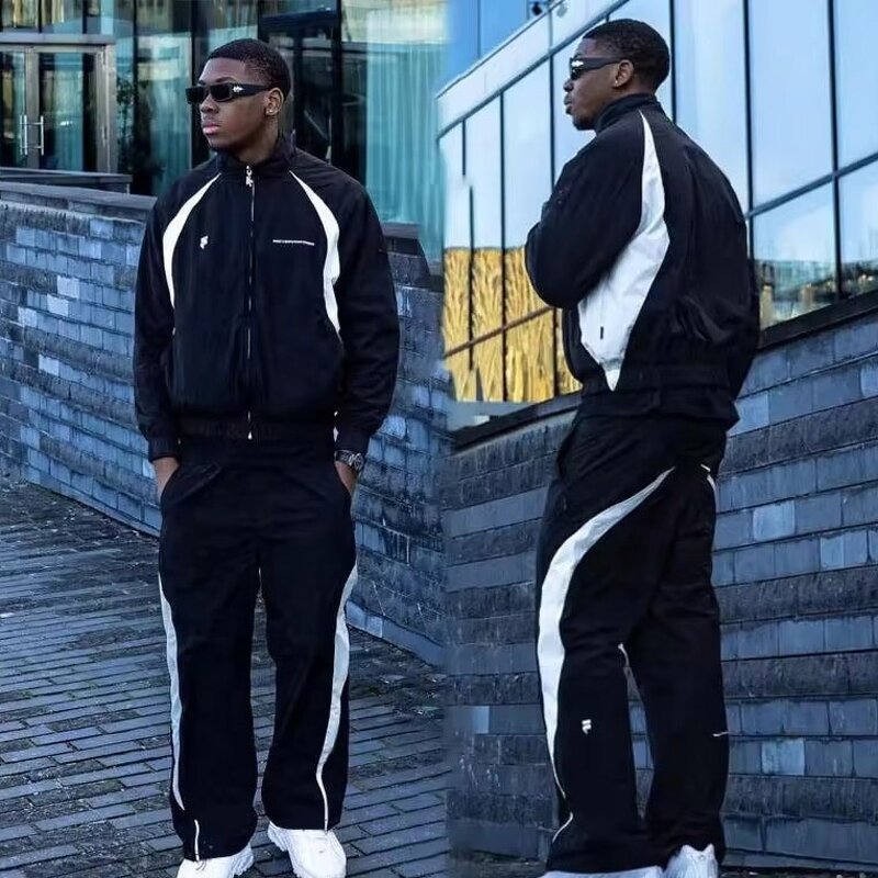 Men's Windbreaker Tracksuit - Luxury Reflective Nylon Winter Streetwear