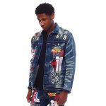 Men's Denim Jacket - Wholesale Custom Letter Pattern Winter Cotton Coat