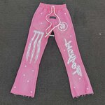 Men's Tracksuit Set - Winter 2Yk Pink Flare Pants Terry Sweat Suit