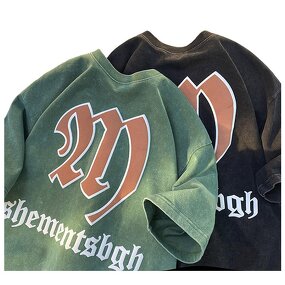 Men's Oversized T-Shirt - Custom Puff Print Acid Wash Drop Shoulder Tee