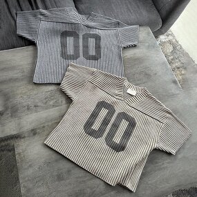 Men's Boxy T-Shirt - Custom Knitted Cotton Vintage Retro Sports Jersey