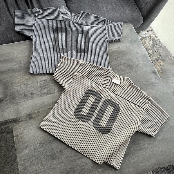 Men's Boxy T-Shirt - Custom Knitted Cotton Vintage Retro Sports Jersey